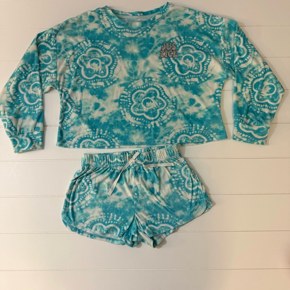 Justice Tie-Dye Pajama Set Girls L   B005